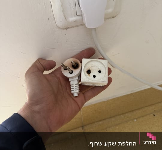 תקע חשמלי ושקע על קיר